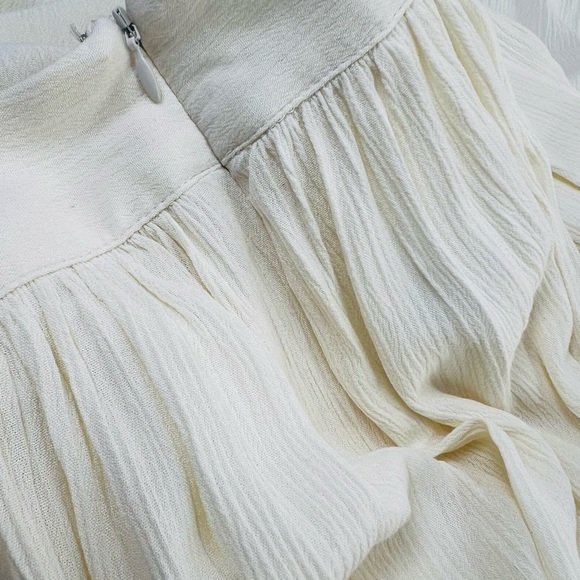 New Ivory Cream Draped Midi Skirt Express LimitedEdition Size Large - Picture 12 of 13